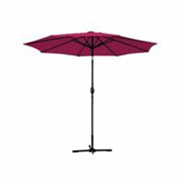 Propation 9 Ft. Aluminum Patio Market Umbrella Tilt with Crank - Burgundy Fabric & Black Pole PR335436 - main